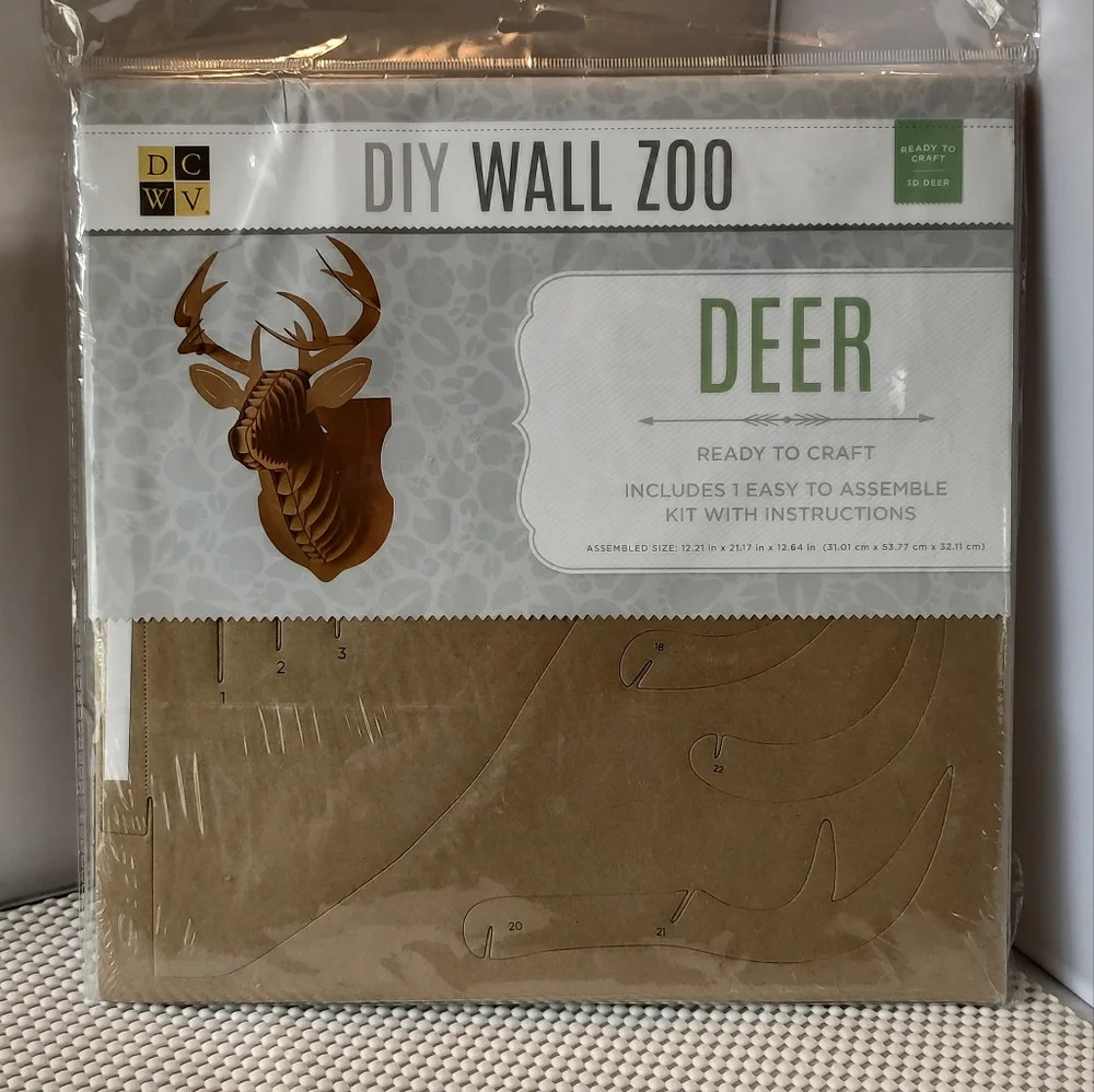DIY Wall Zoo 3D Deer Ready to craft NWT